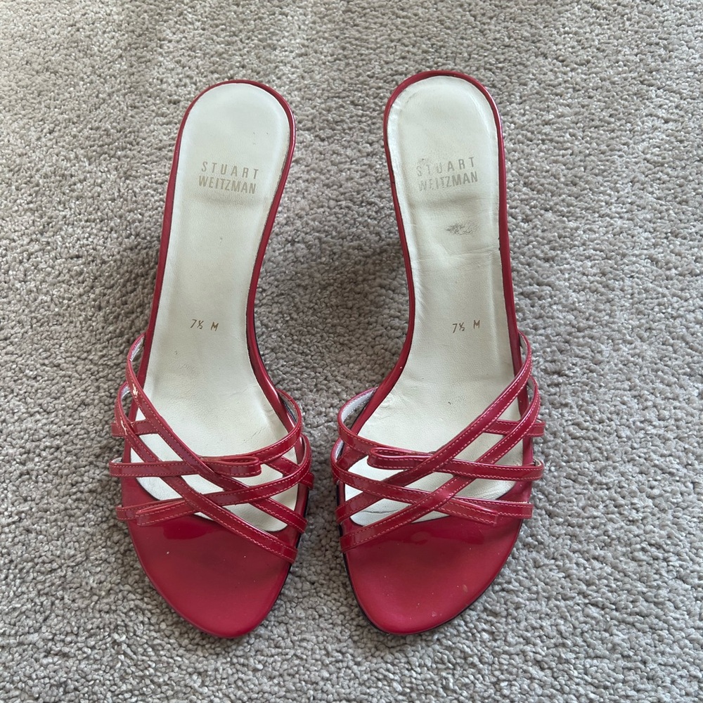 Stuart Weitzman Hot Pink Strappy Heels
